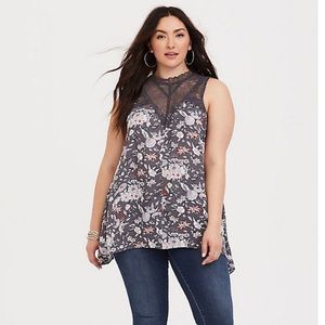 Torrid Floral Lace Tank